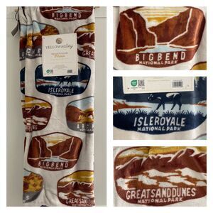 US NATIONAL PARKS 50x70 Plush Throw Blanket Travel RV Camping Hiking Motor home